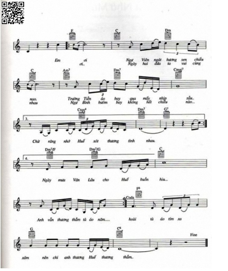 Page 2 of Sheet music PDF Thương thầm tà áo tím - Phượng Vũ