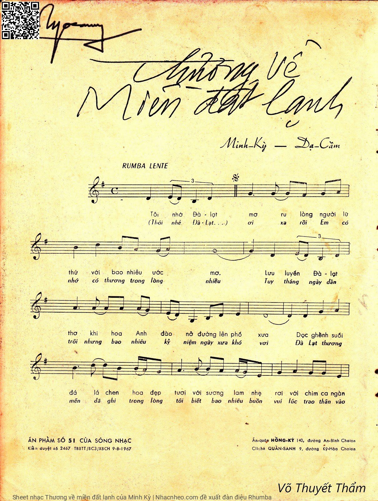 Page 2 of Sheet music PDF Thương về miền đất lạnh - Minh Kỳ