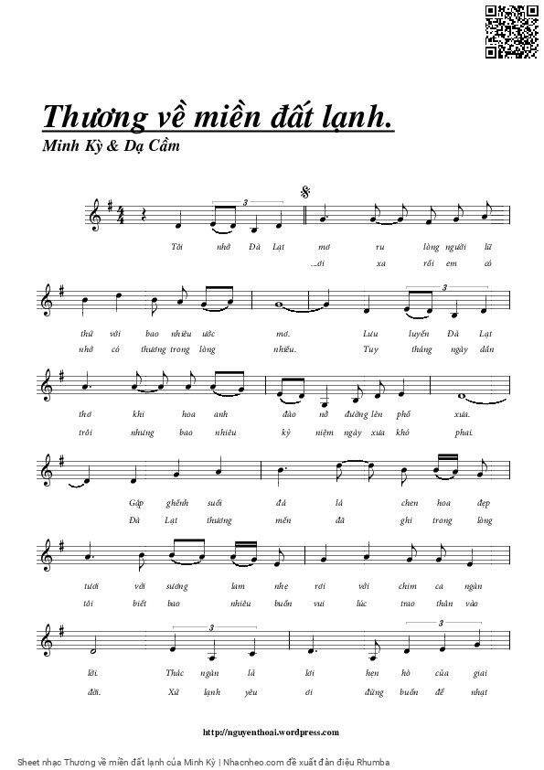Page 5 of Sheet music PDF Thương về miền đất lạnh - Minh Kỳ