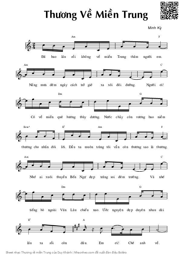 Page 5 of Sheet music PDF Thương về miền Trung - Duy Khánh