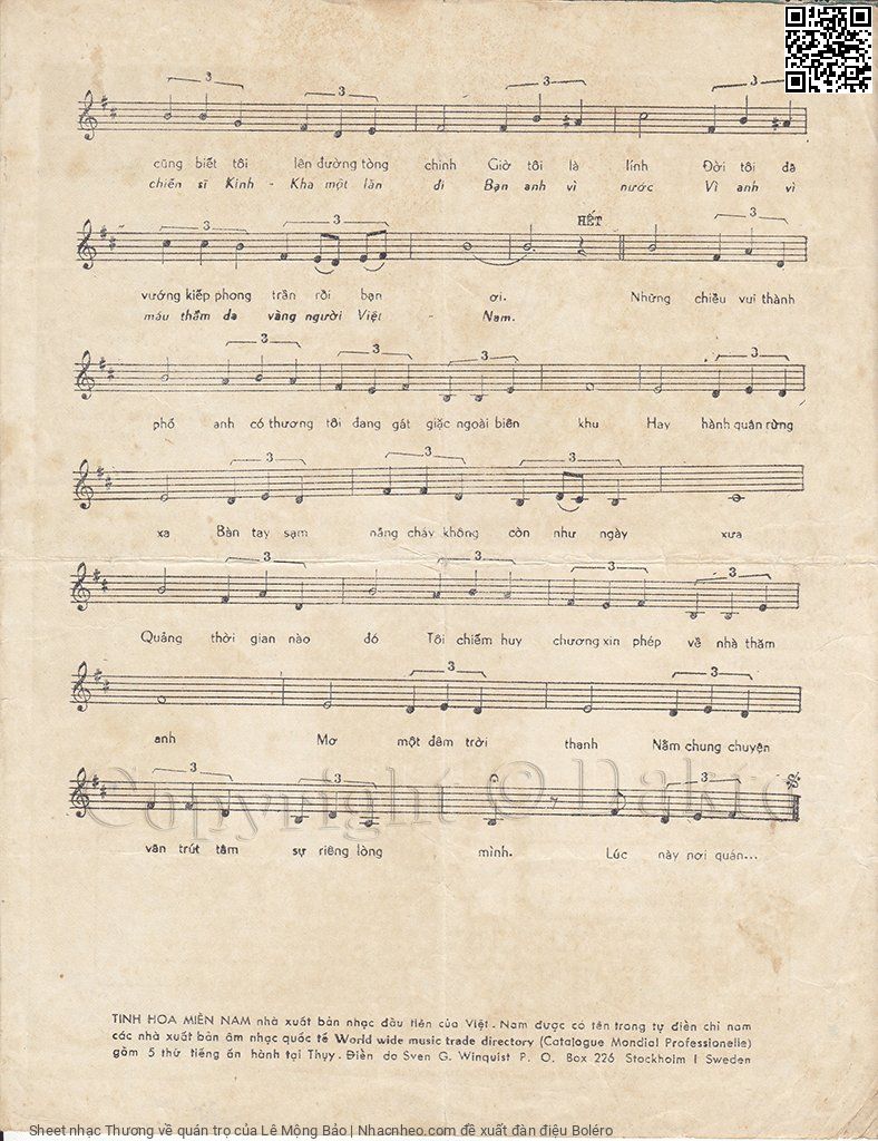 Page 3 of Sheet music PDF Thương về quán trọ - Lê Mộng Bảo