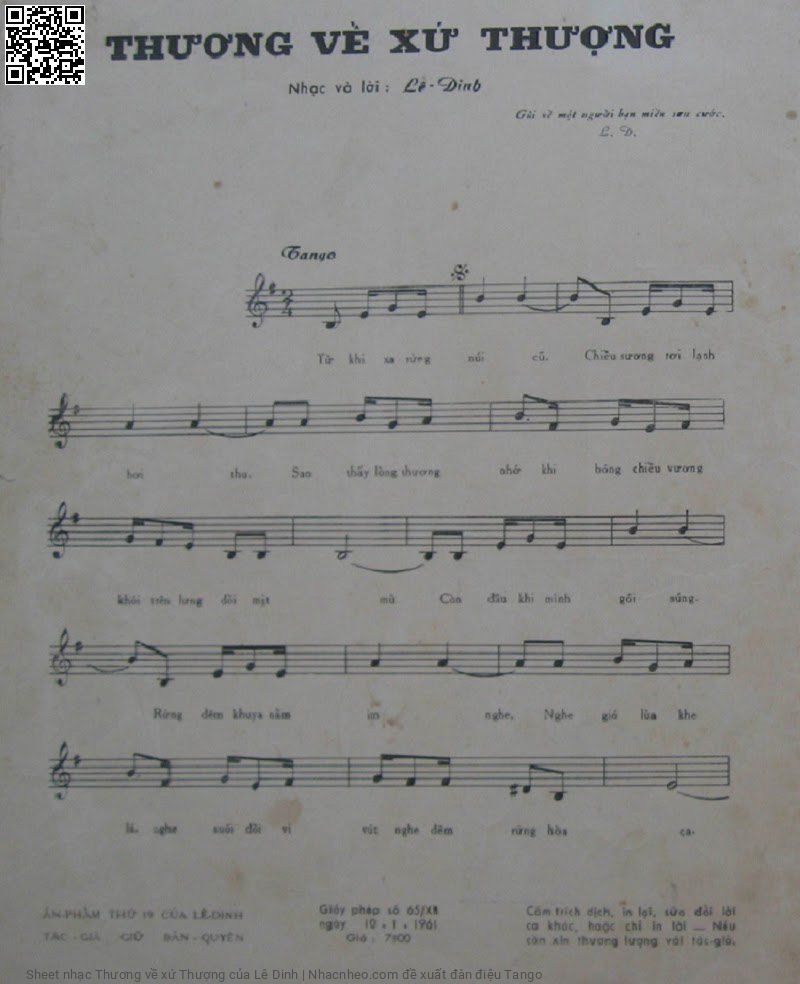 Page 2 of Sheet music PDF Thương về xứ Thượng - Lê Dinh