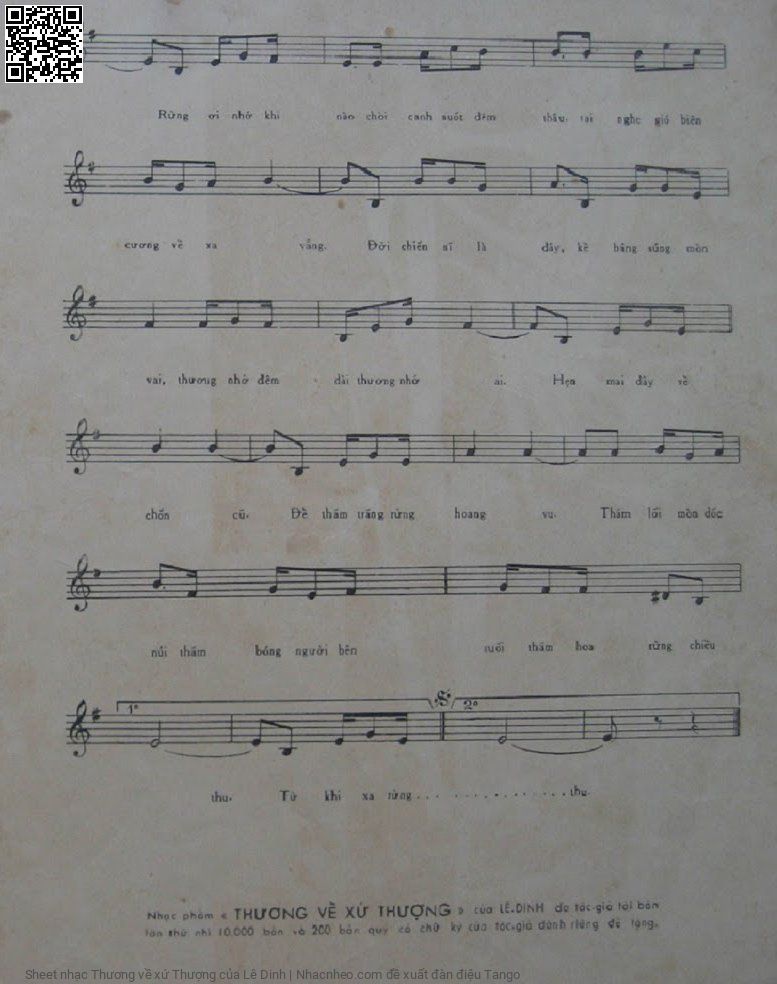 Page 3 of Sheet music PDF Thương về xứ Thượng - Lê Dinh