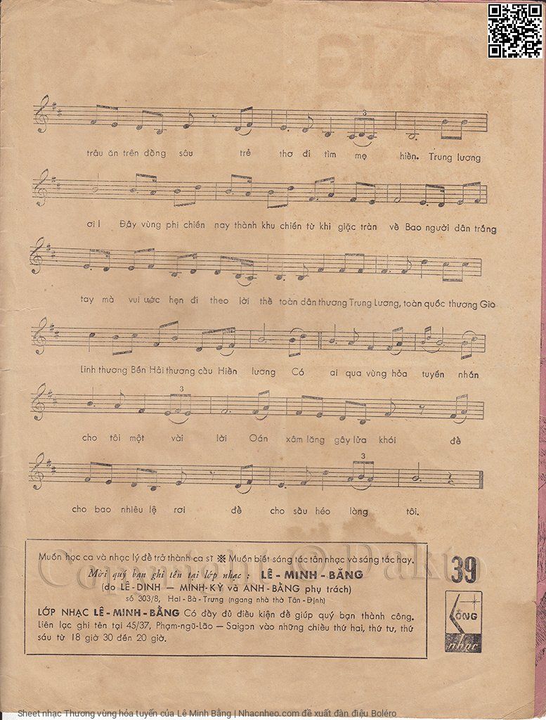 Page 3 of Sheet music PDF Thương vùng hỏa tuyến - Lê Minh Bằng