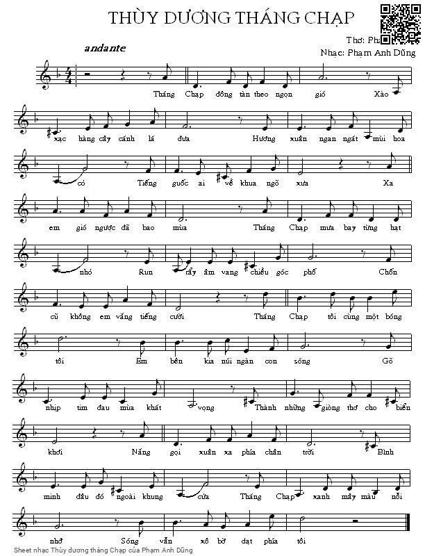 Sheet PDF of Thùy dương tháng Chạp