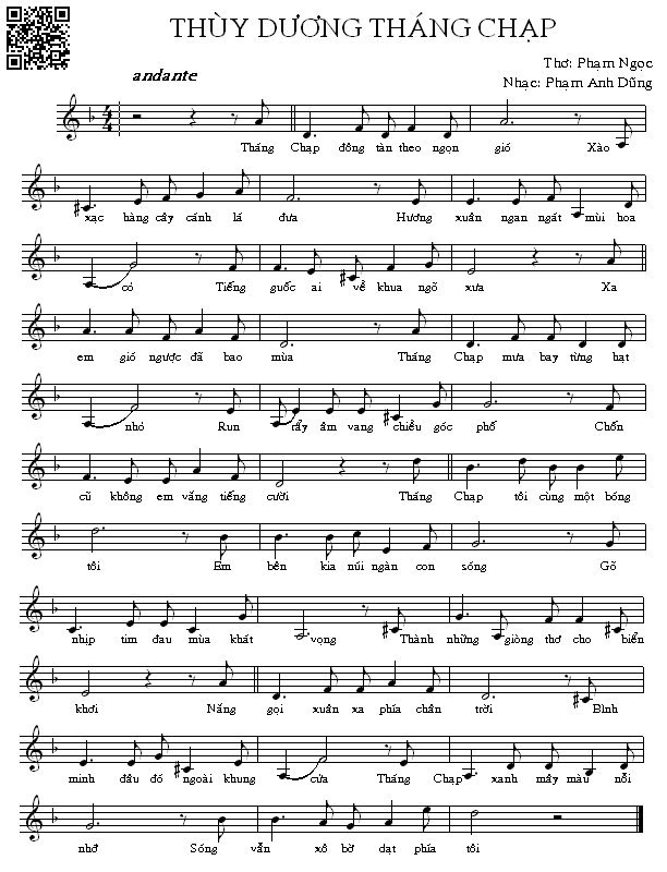 Page 2 of Sheet music PDF Thùy dương tháng Chạp - Phạm Anh Dũng