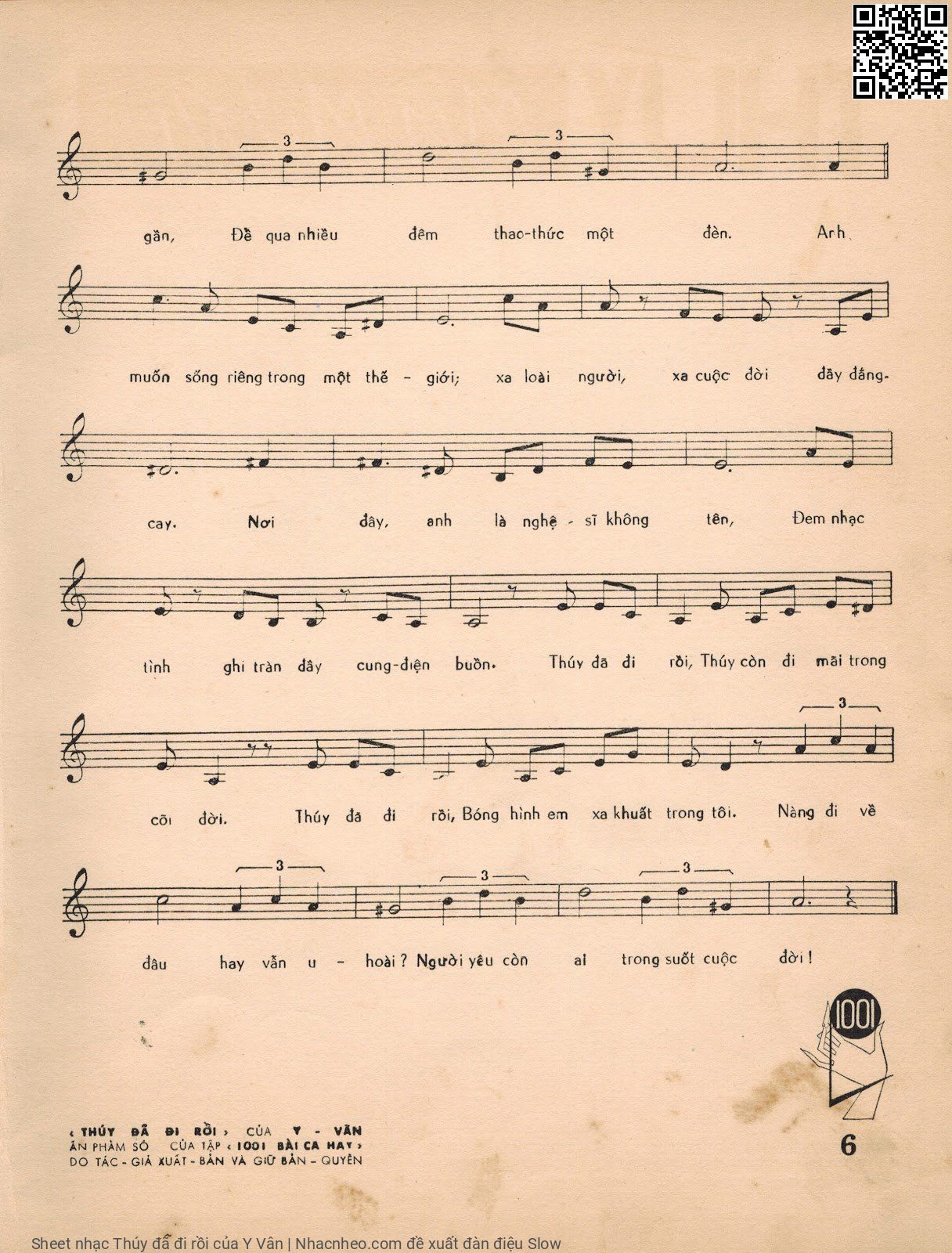 Page 3 of Sheet music PDF Thúy đã đi rồi - Y Vân