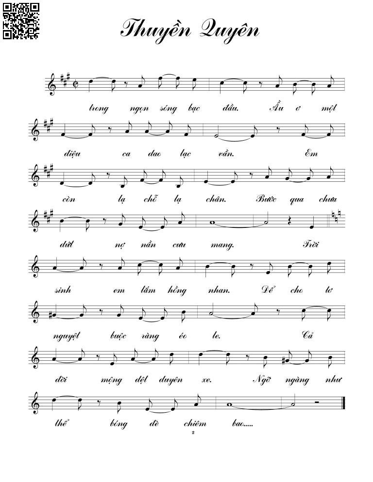 Page 2 of Sheet music PDF Thuyền quyên - Phùng Việt Dũng