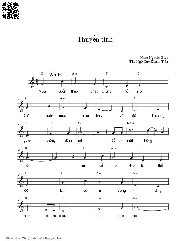 Sheet PDF of Thuyền tình - Nguyên Bích