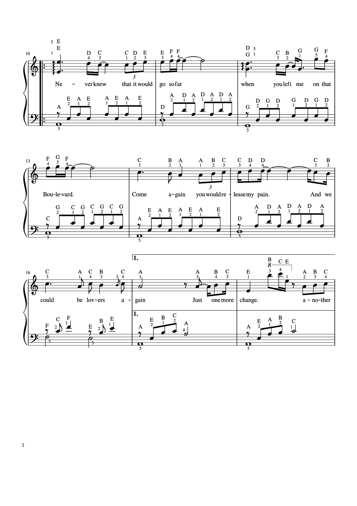 Page 2 of Sheet music PDF Piano Boulevard - Dan Byrd