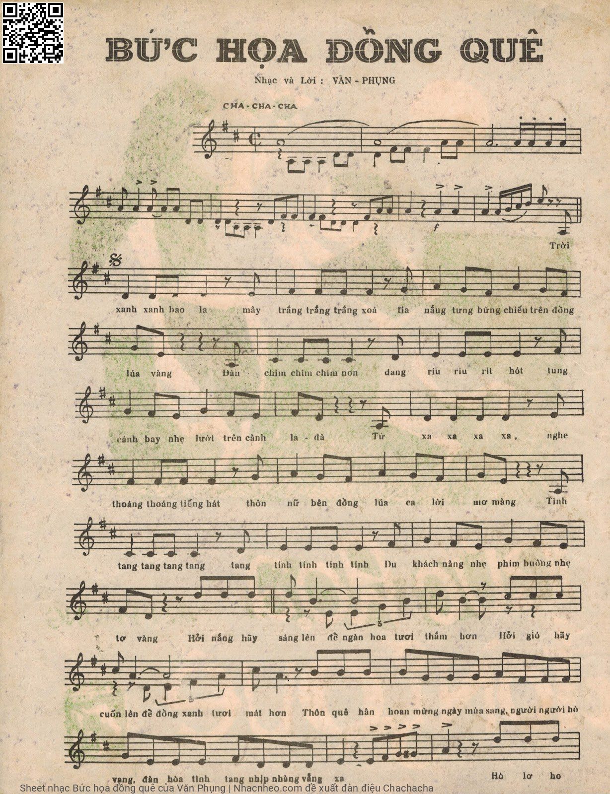 Page 2 of Sheet music PDF Bức họa đồng quê - Văn Phụng