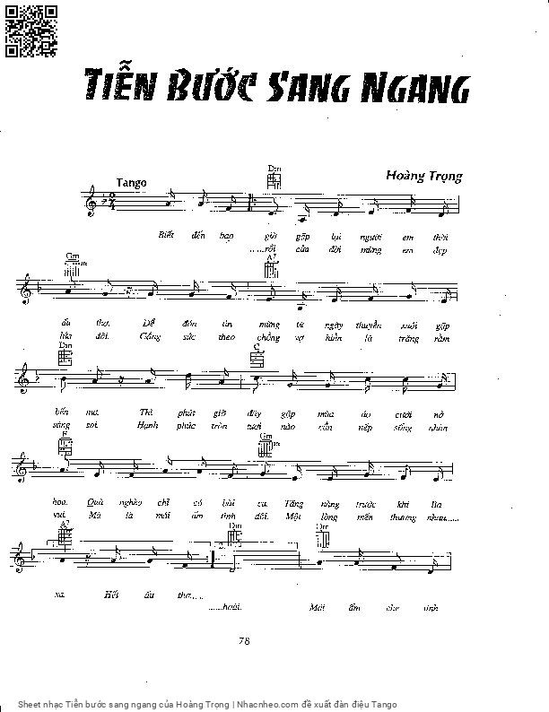 Sheet PDF of Tiễn bước sang ngang