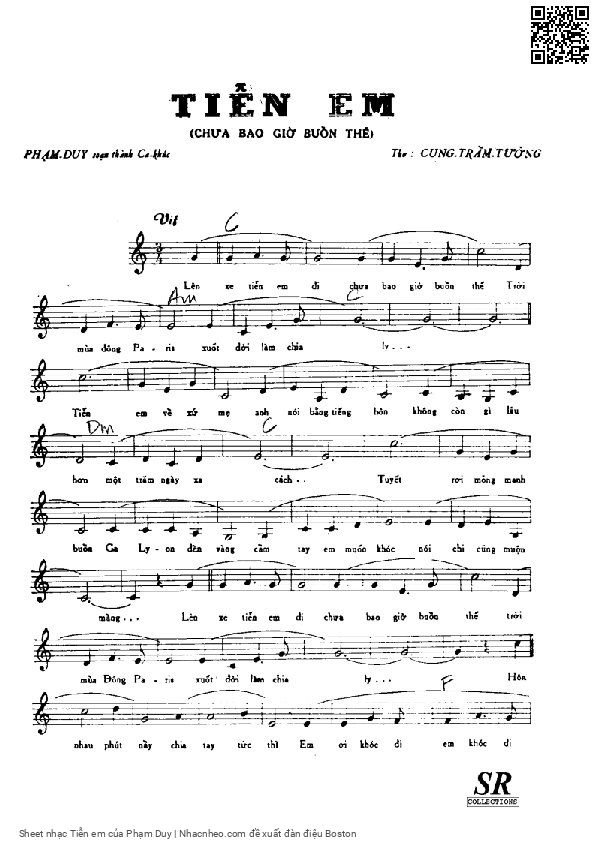 Page 1 of Sheet music PDF Tiễn em - Phạm Duy