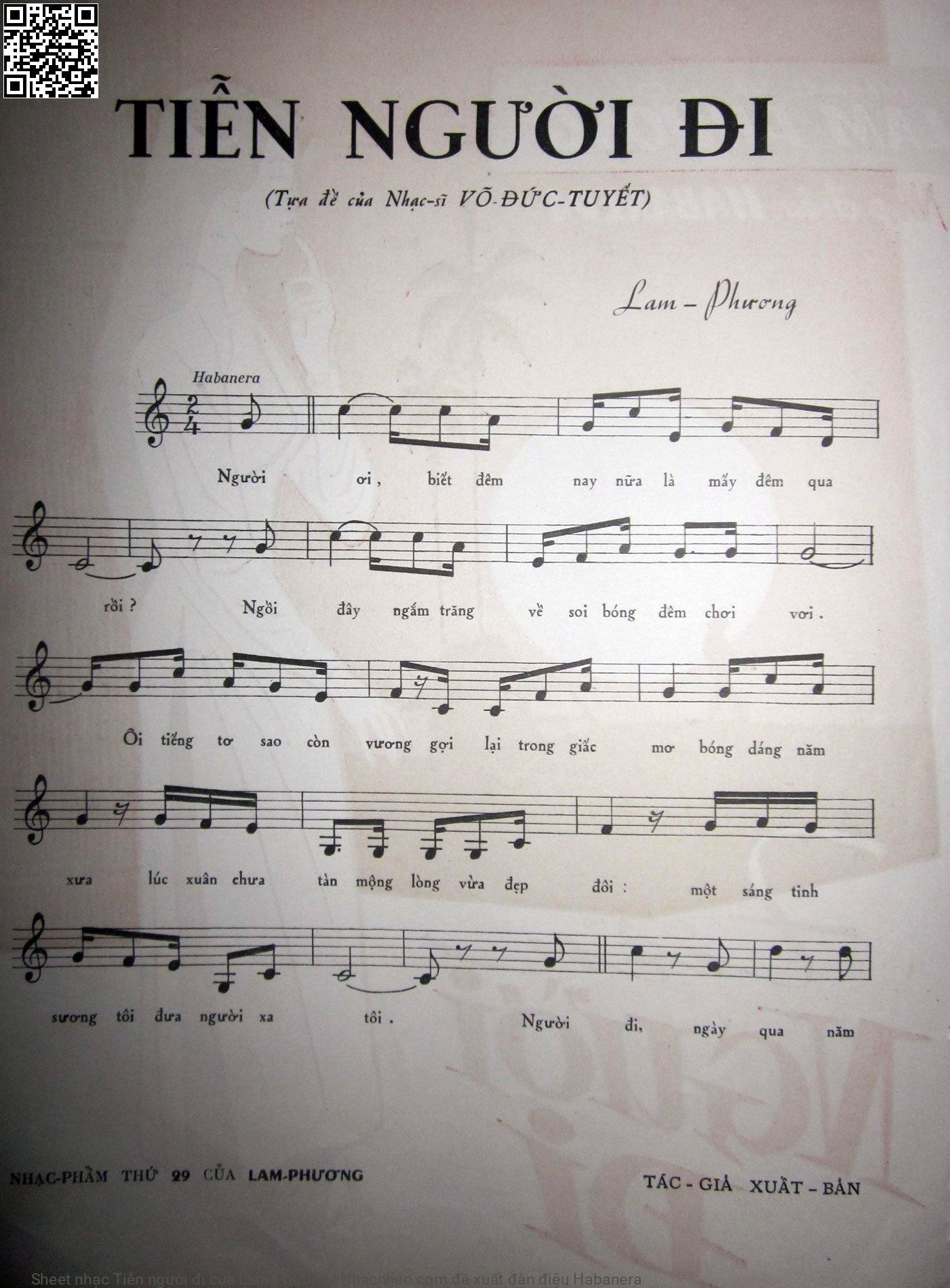 Page 2 of Sheet music PDF Tiễn người đi - Lam Phương