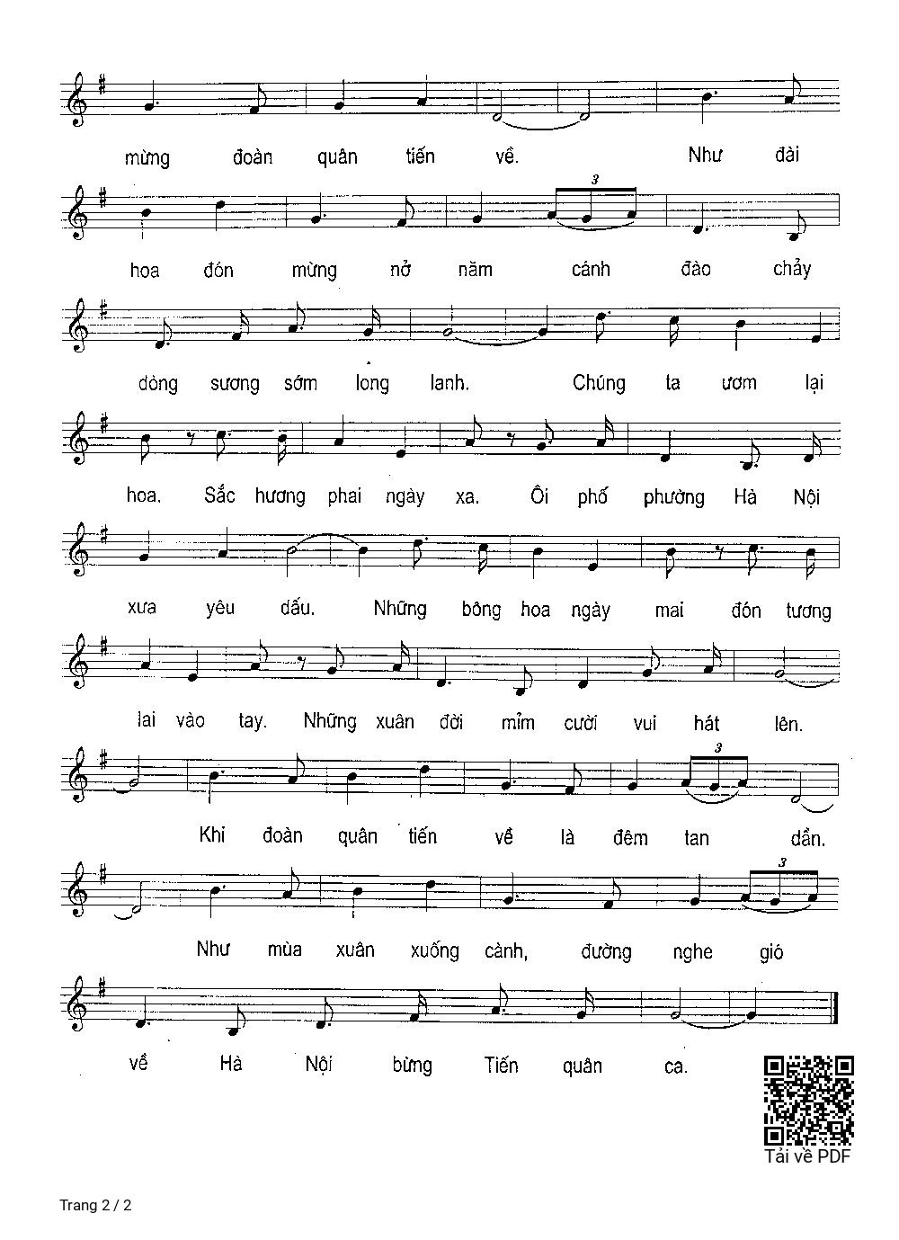 Trùng trùng quân đi như sóng Lớp lớp đoàn quân tiến về, Trang 2
