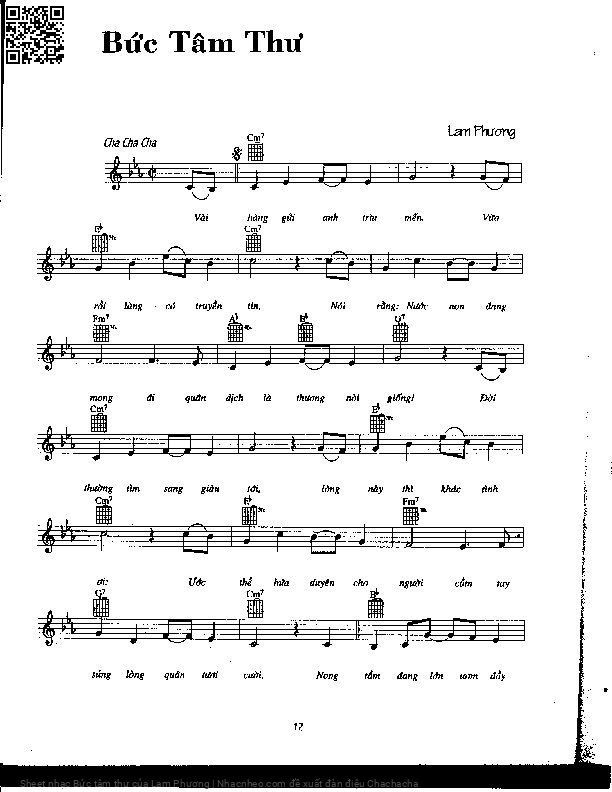 Page 5 of Sheet music PDF Bức tâm thư - Lam Phương