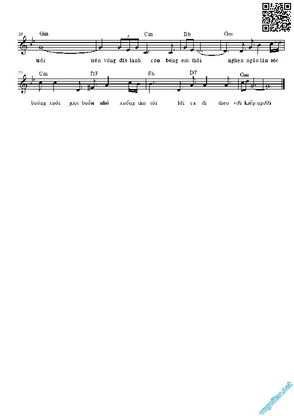 Page 2 of Sheet music PDF Tiếng ca đó về đâu - Châu Kỳ