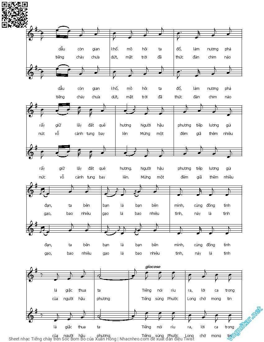 Page 4 of Sheet music PDF Tiếng chày trên Sóc Bom Bo - Xuân Hồng