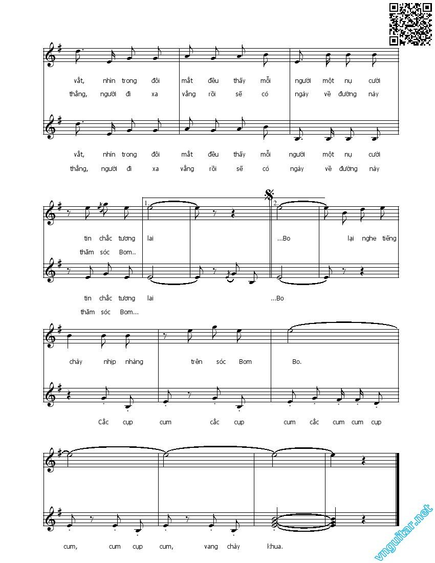Page 5 of Sheet music PDF Tiếng chày trên Sóc Bom Bo - Xuân Hồng