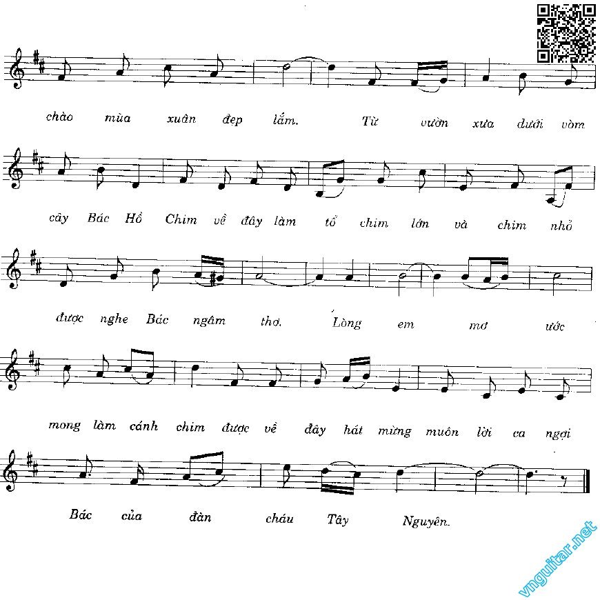 Page 2 of Sheet music PDF Tiếng chim trong vườn Bác - Hàn Ngọc Bích