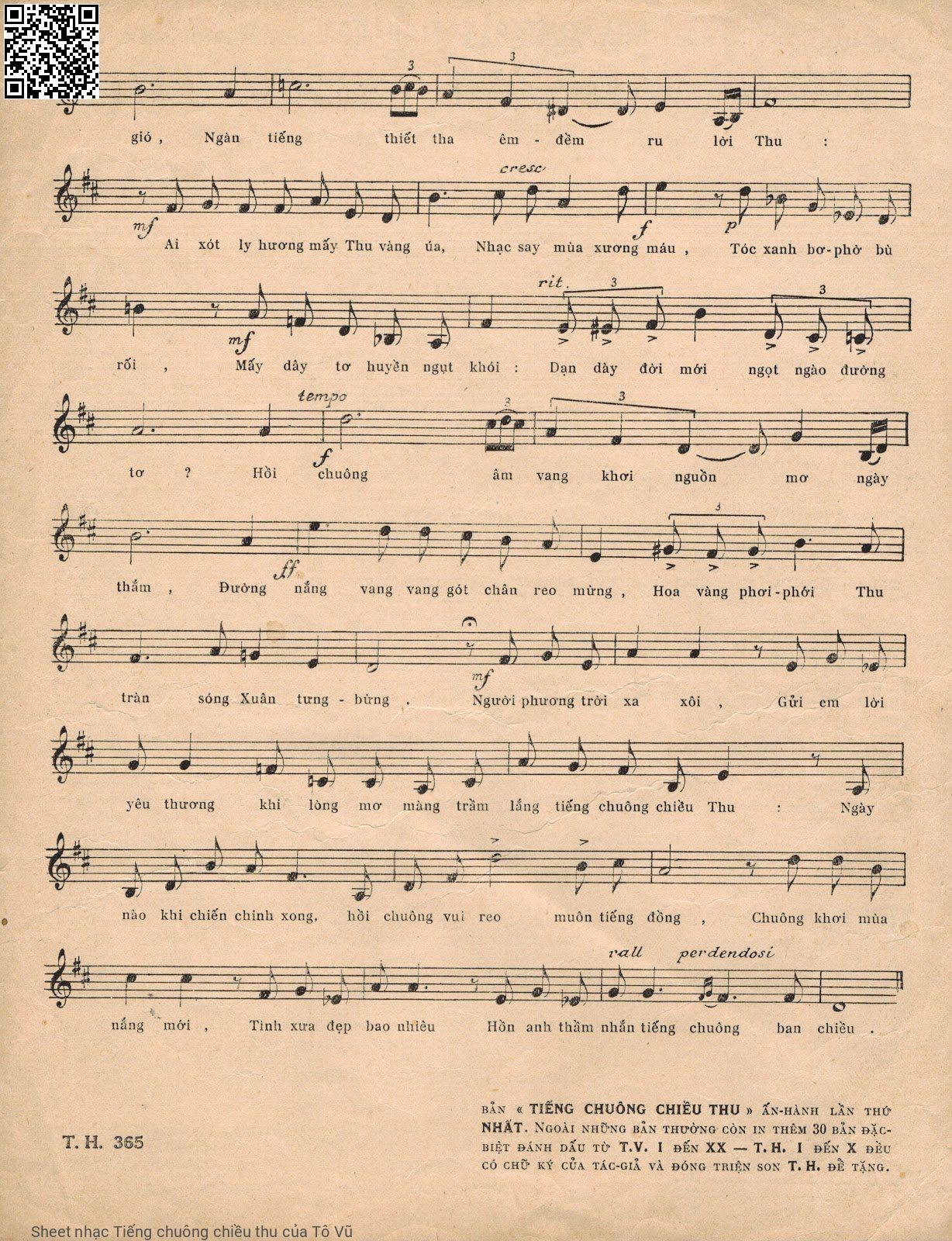 Page 3 of Sheet music PDF Tiếng chuông chiều thu - Tô Vũ