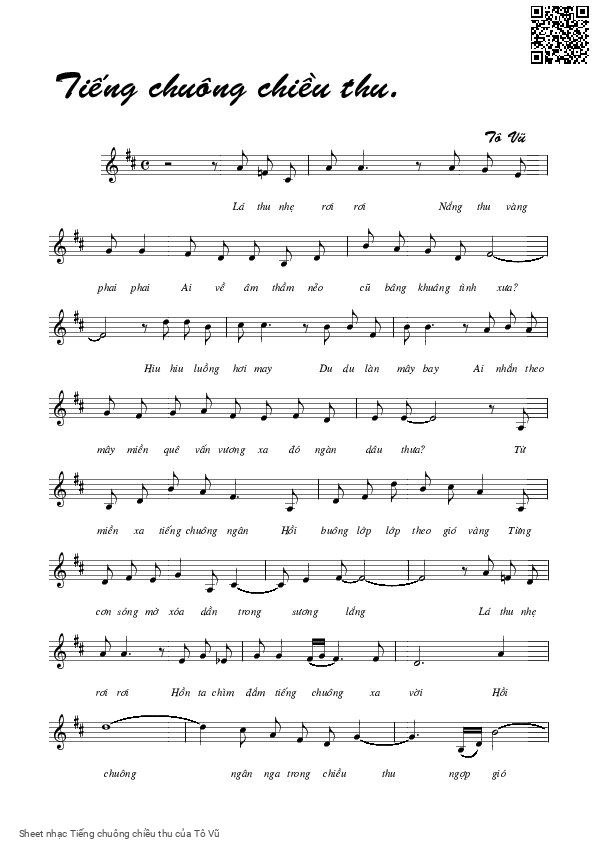 Page 5 of Sheet music PDF Tiếng chuông chiều thu - Tô Vũ