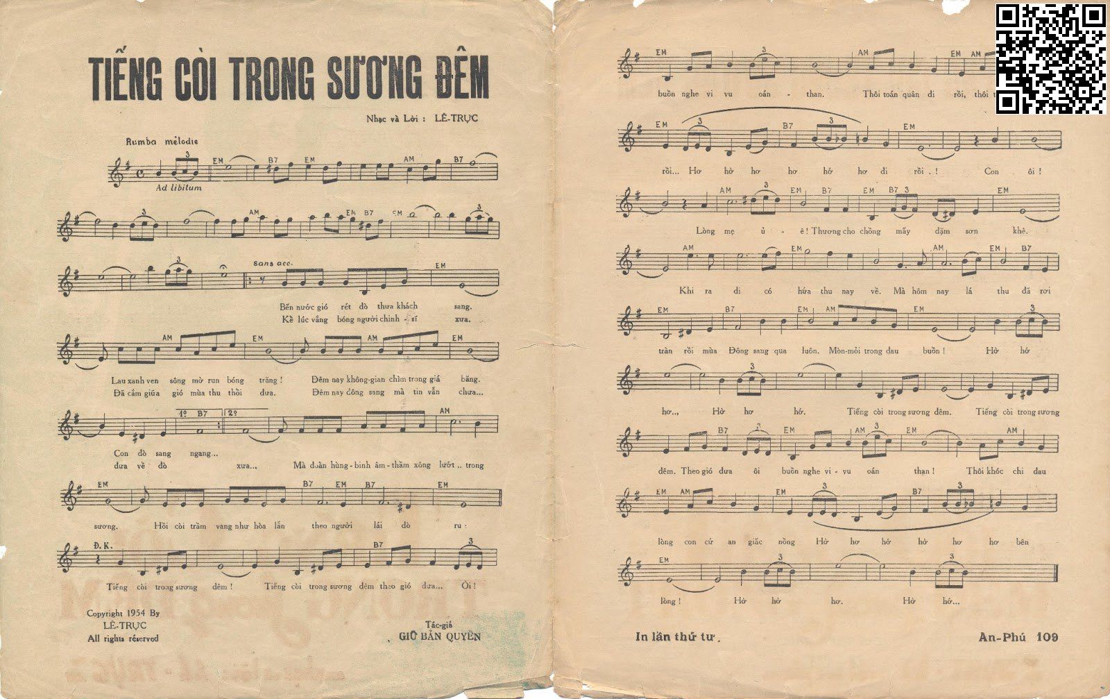Page 2 of Sheet music PDF Tiếng còi trong sương đêm - Lê Trực