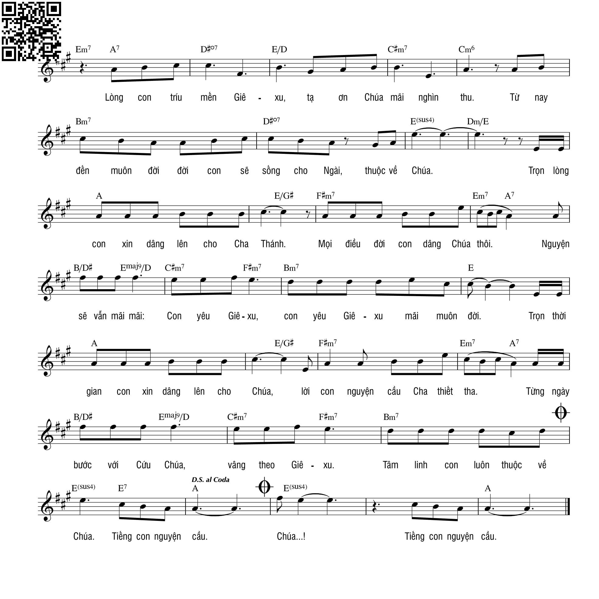 Page 2 of Sheet music PDF Tiếng con nguyện cầu - Nhạc Hàn Quốc