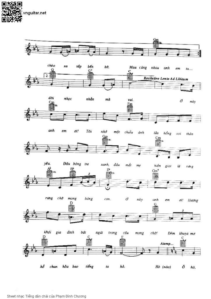 Page 2 of Sheet music PDF Tiếng dân chài - Phạm Đình Chương