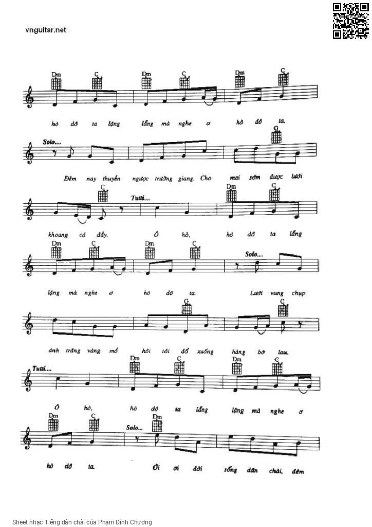 Page 3 of Sheet music PDF Tiếng dân chài - Phạm Đình Chương