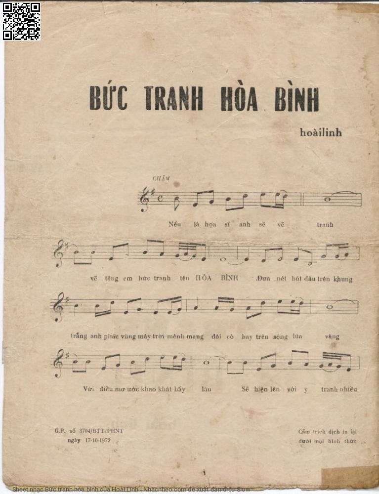 Page 2 of Sheet music PDF Bức tranh hòa bình - Hoài Linh