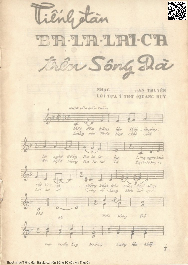 Sheet PDF of Tiếng đàn Balalaica trên Sông Đà