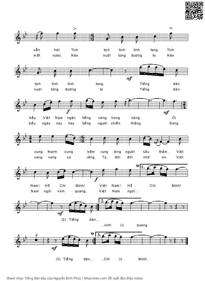 Page 2 of Sheet music PDF Tiếng đàn bầu - Nguyễn Đình Phúc