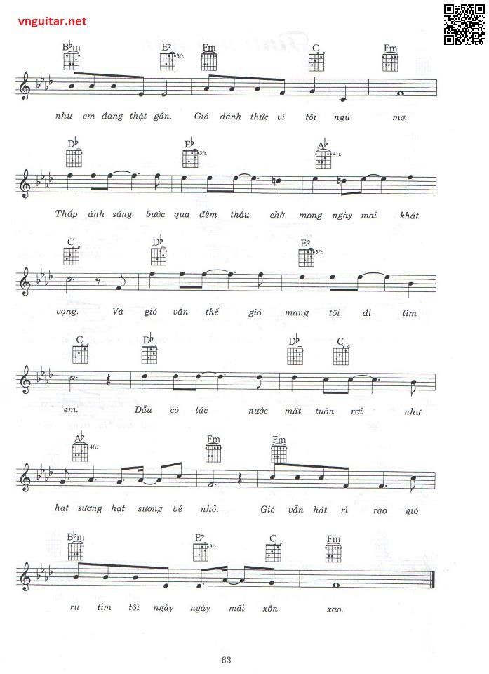 Page 2 of Sheet music PDF Tiếng gió xôn xao - Tường Văn