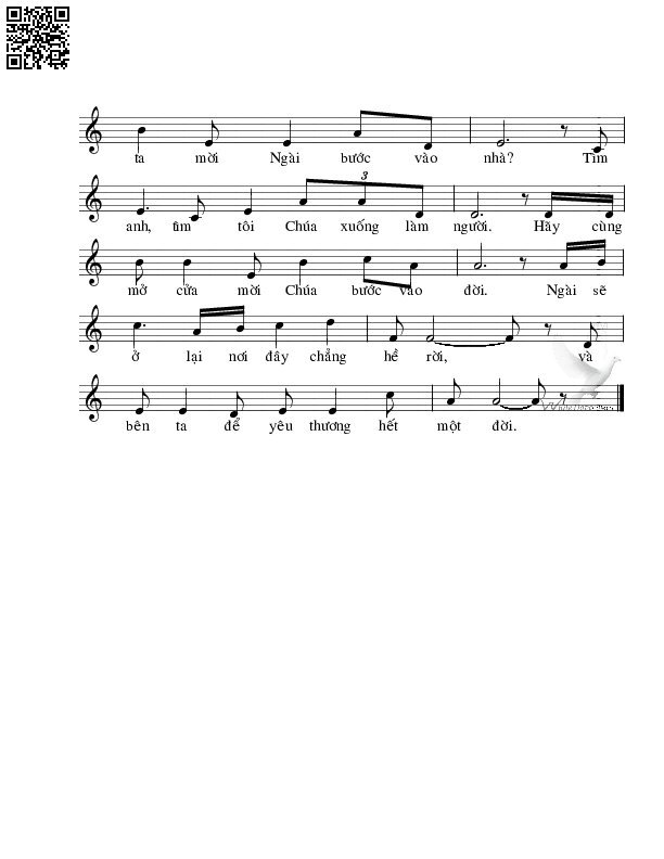 Page 2 of Sheet music PDF Tiếng gõ cửa - Thiên Kiều Giang