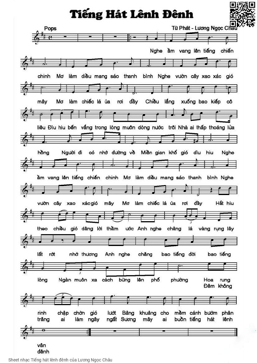 Sheet PDF of Tiếng hát lênh đênh