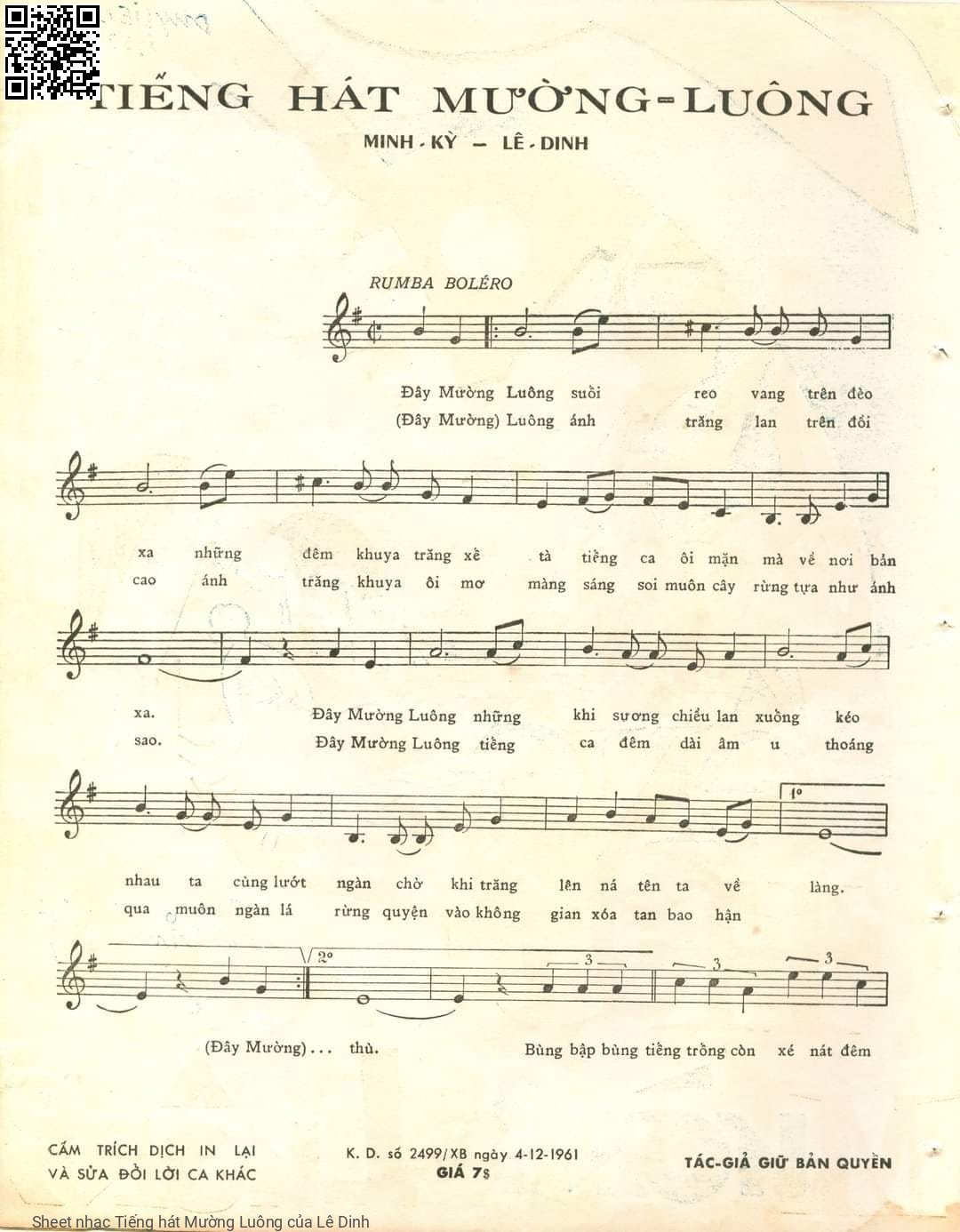 Page 2 of Sheet music PDF Tiếng hát Mường Luông - Lê Dinh