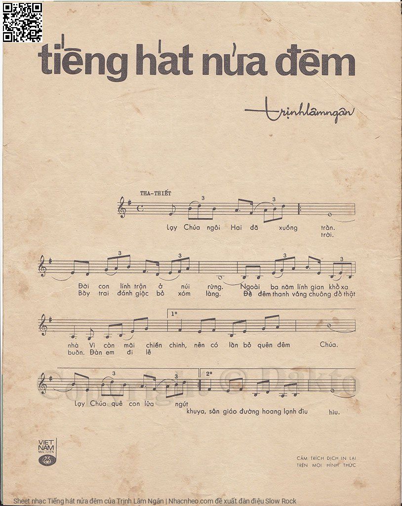 Page 2 of Sheet music PDF Tiếng hát nửa đêm - Trịnh Lâm Ngân