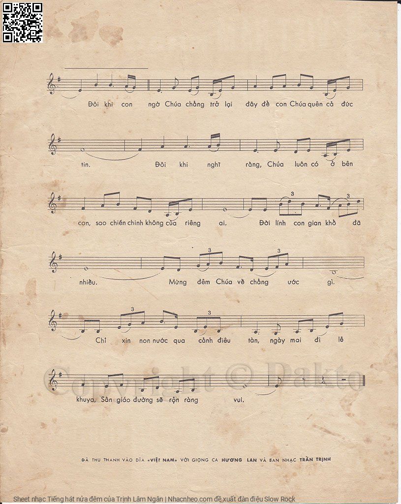 Page 3 of Sheet music PDF Tiếng hát nửa đêm - Trịnh Lâm Ngân
