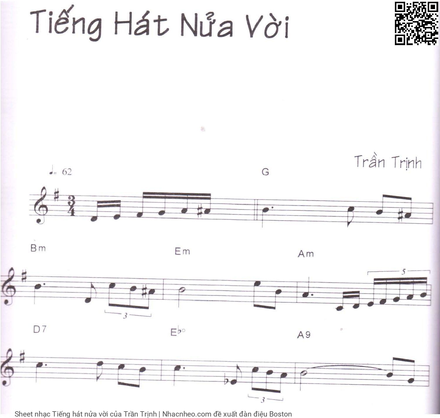 Page 1 of Sheet music PDF Tiếng hát nửa vời - Trần Trịnh
