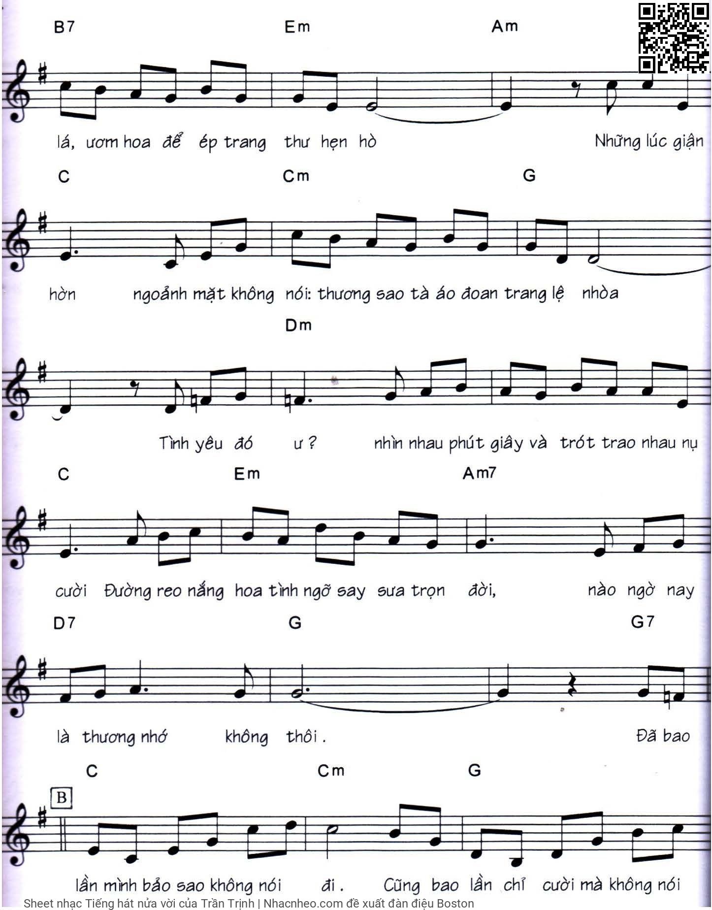 Page 3 of Sheet music PDF Tiếng hát nửa vời - Trần Trịnh