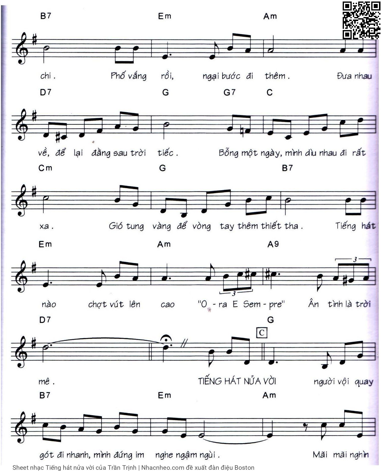 Page 4 of Sheet music PDF Tiếng hát nửa vời - Trần Trịnh