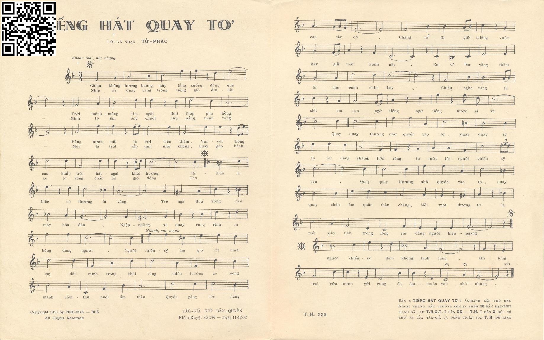 Page 2 of Sheet music PDF Tiếng hát quay tơ - Từ Phát