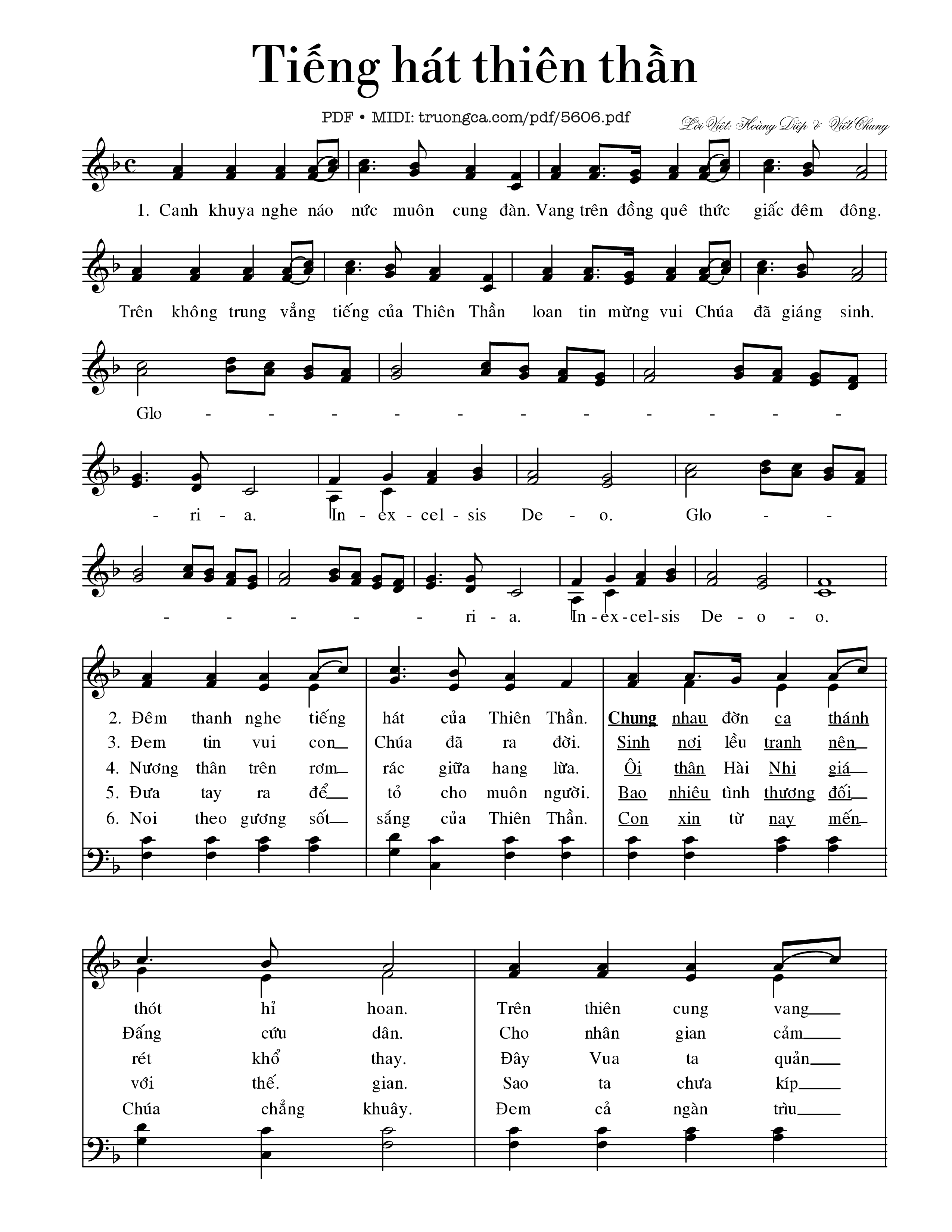 Sheet PDF of Tiếng hát thiên thần