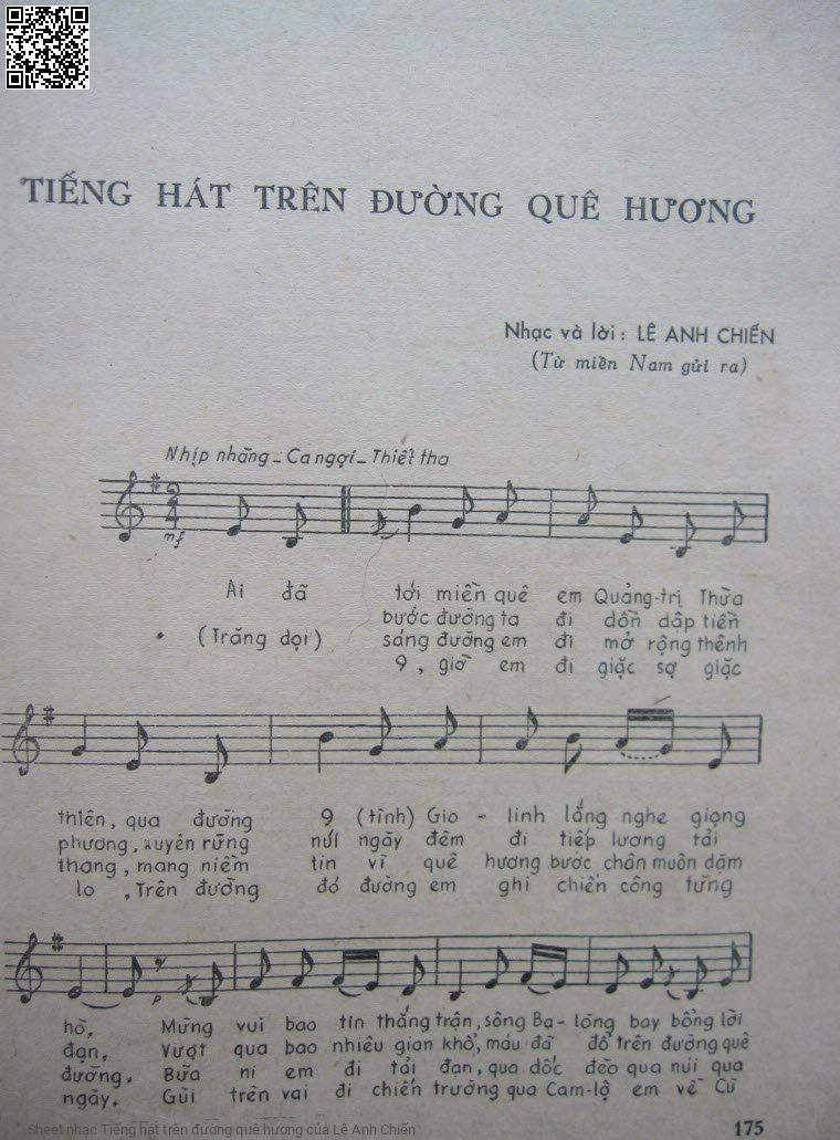 Sheet PDF of Tiếng hát trên đường quê hương