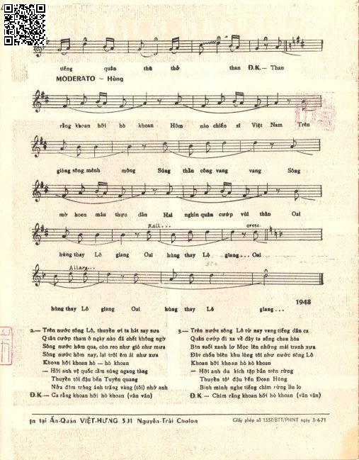 Page 3 of Sheet music PDF Tiếng hát trên sông Lô - Phạm Duy