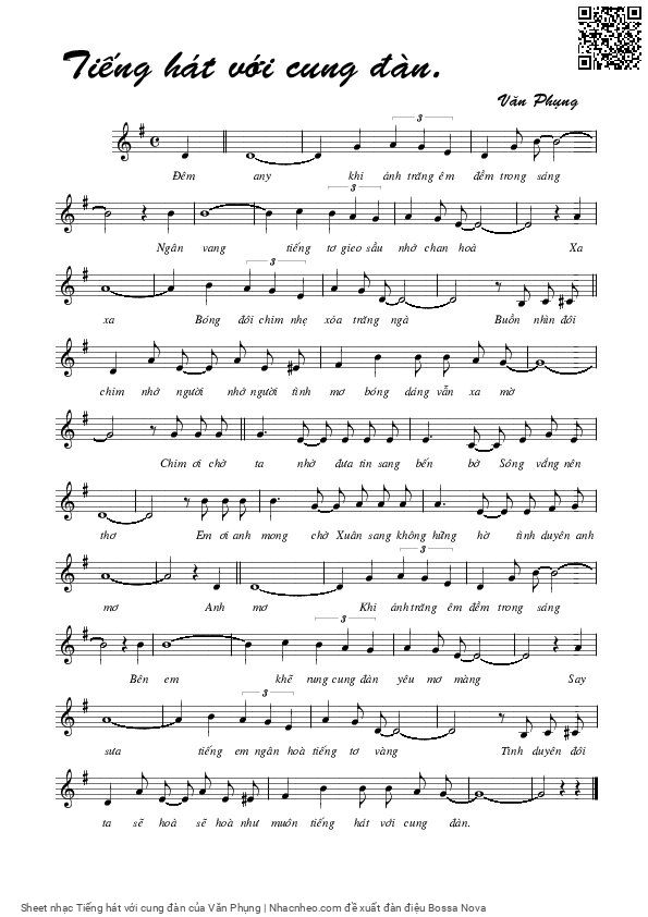 Sheet PDF of Tiếng hát với cung đàn