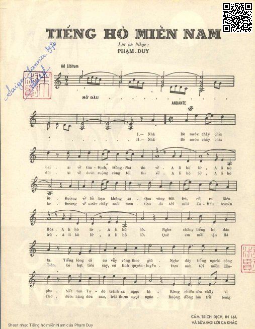 Page 2 of Sheet music PDF Tiếng hò miền Nam - Phạm Duy