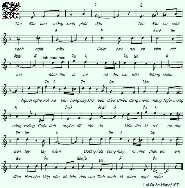 Page 2 of Sheet music PDF Tiếng lá xưa - Lại Quốc Hùng