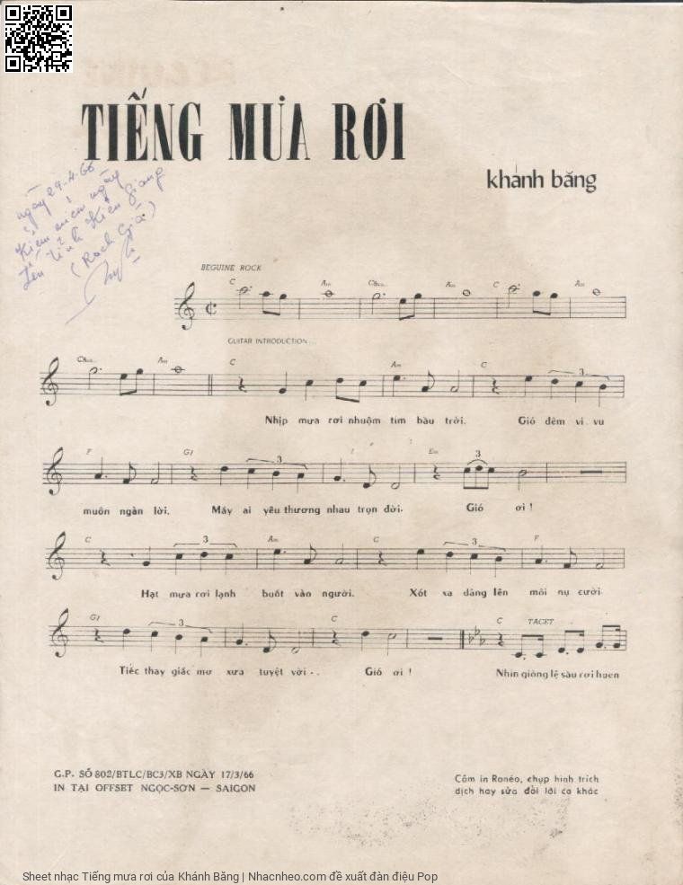 Page 2 of Sheet music PDF Tiếng mưa rơi - Khánh Băng